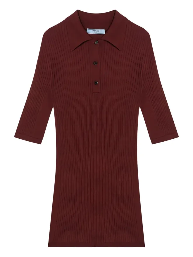 Prada Prada リブ編みポロトップの商品画像
