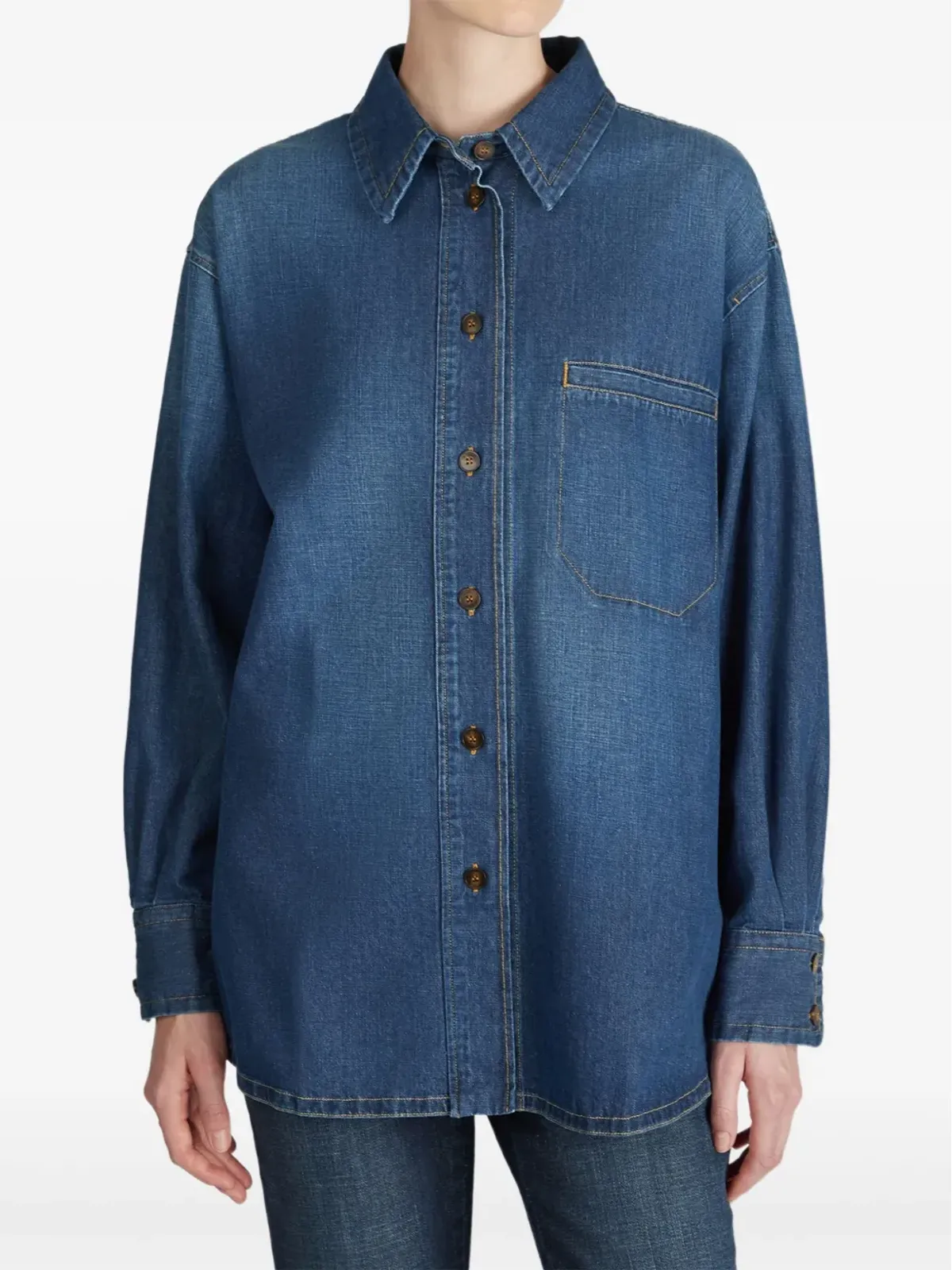 Glanshirt ボタン付きデニムシャツ - 画像3