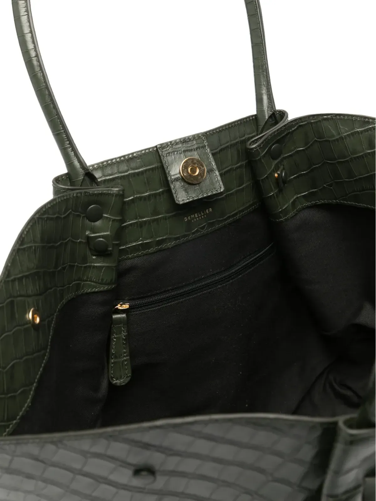 DeMellier The New York グリーン レザー トートバッグ - 画像5