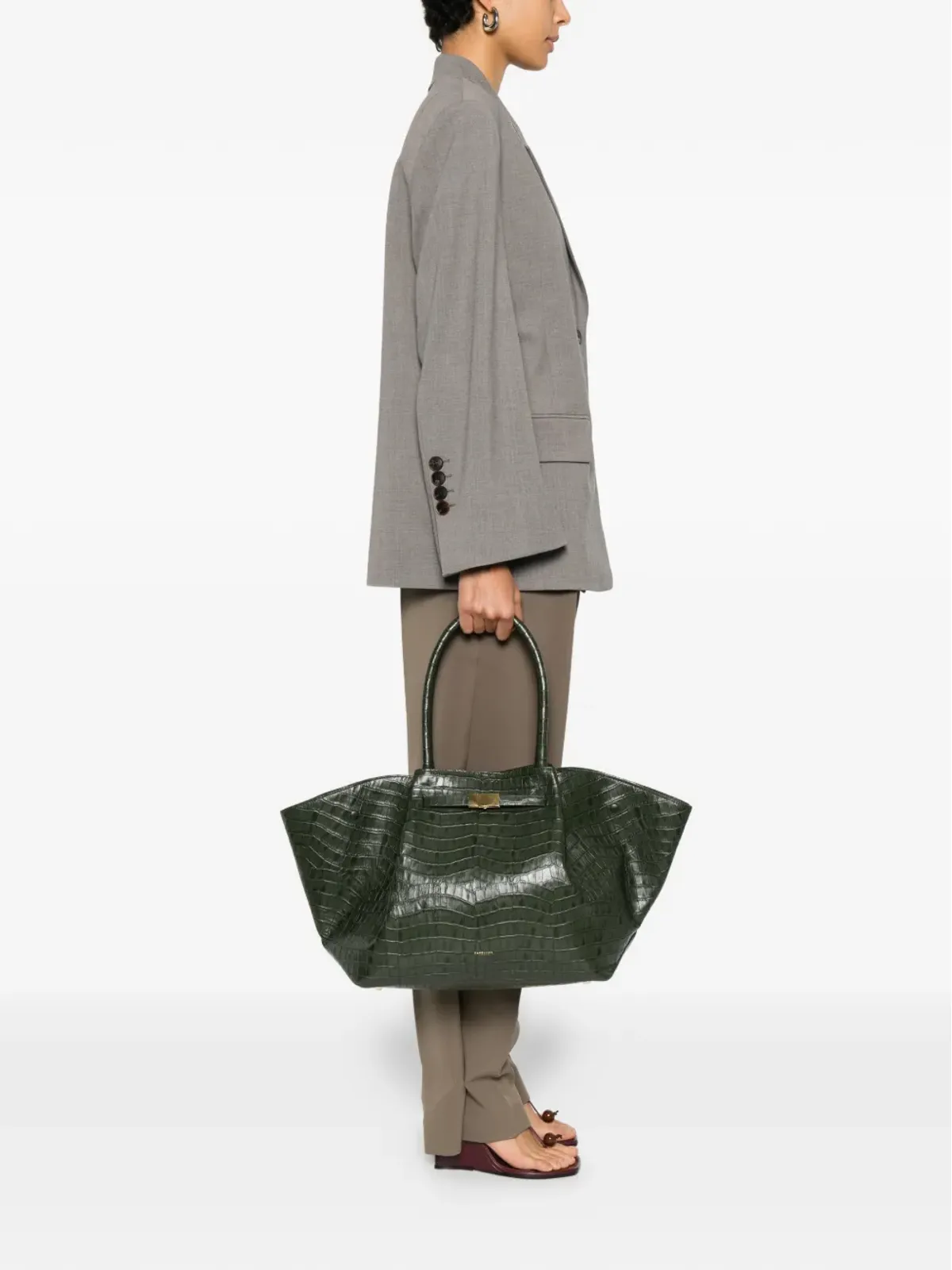 DeMellier The New York グリーン レザー トートバッグ - 画像2
