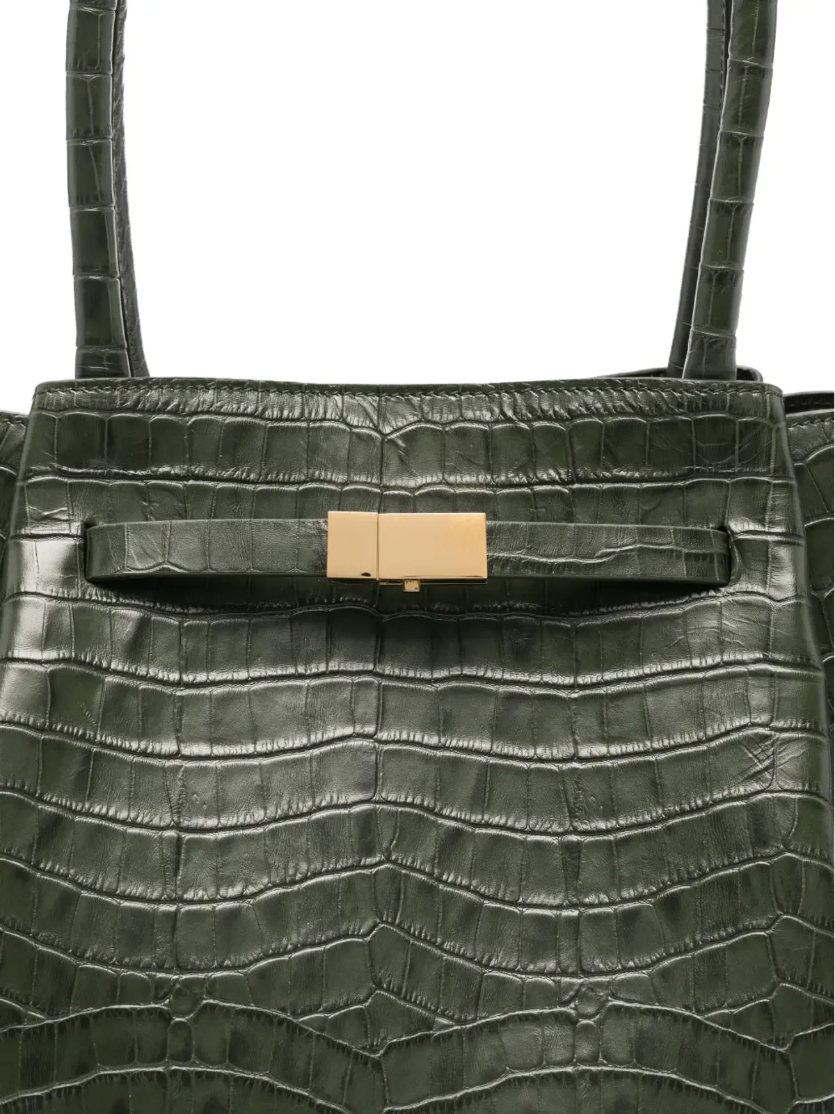 DeMellier The New York グリーン レザー トートバッグ - 画像4