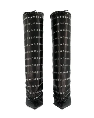 ALL IN 60mm レザー アイレット装飾ブーツ - ブラック - サムネイル3