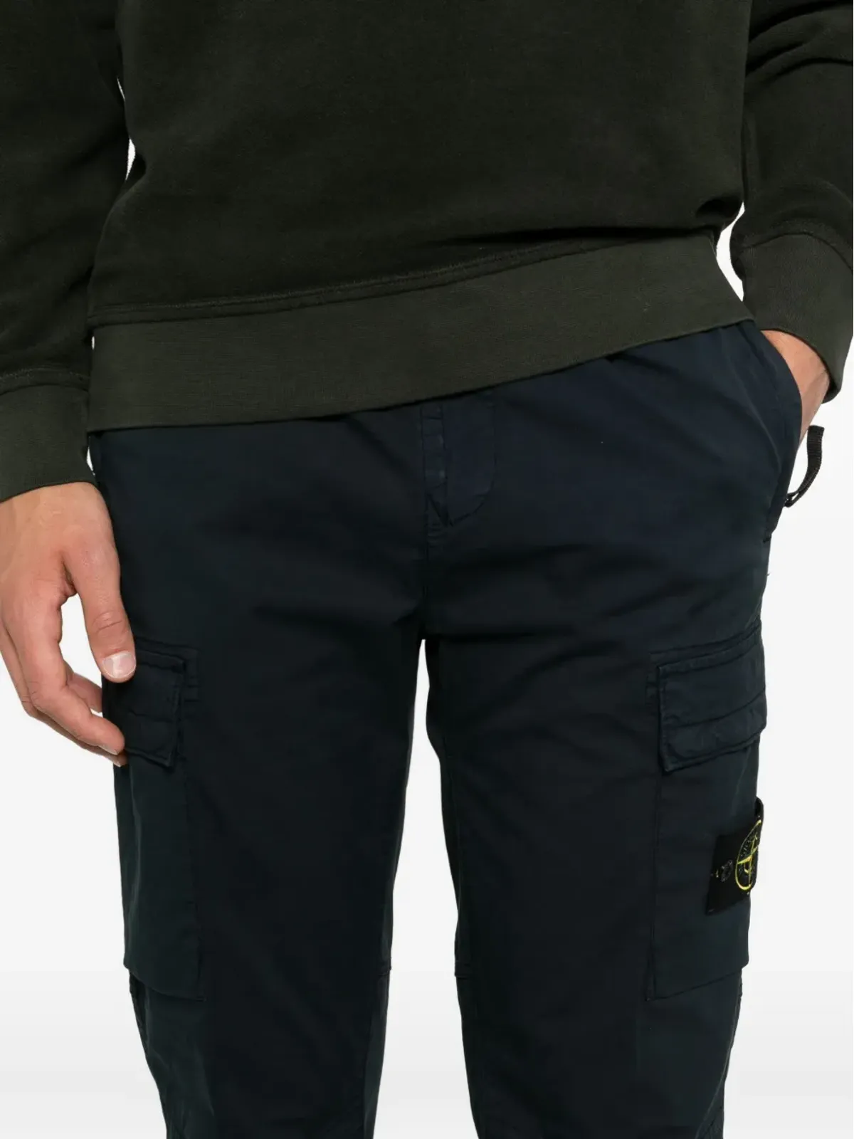 Stone Island ストレッチTCツイルカーゴパンツ ブルー - 画像5