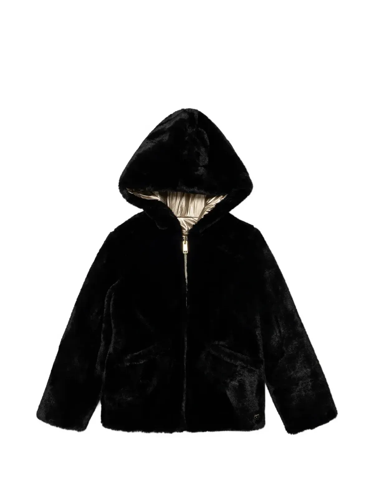 Guess Kids フード付きフェイクファージャケット - 画像4