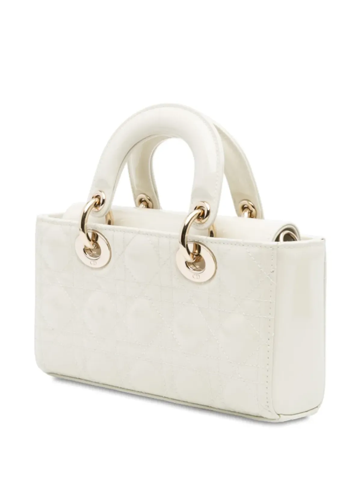 Christian Dior ビンテージ 2020-2025 小型パテントキャンナージュ レディ D ジョイ サッチェル - ホワイト - 画像3