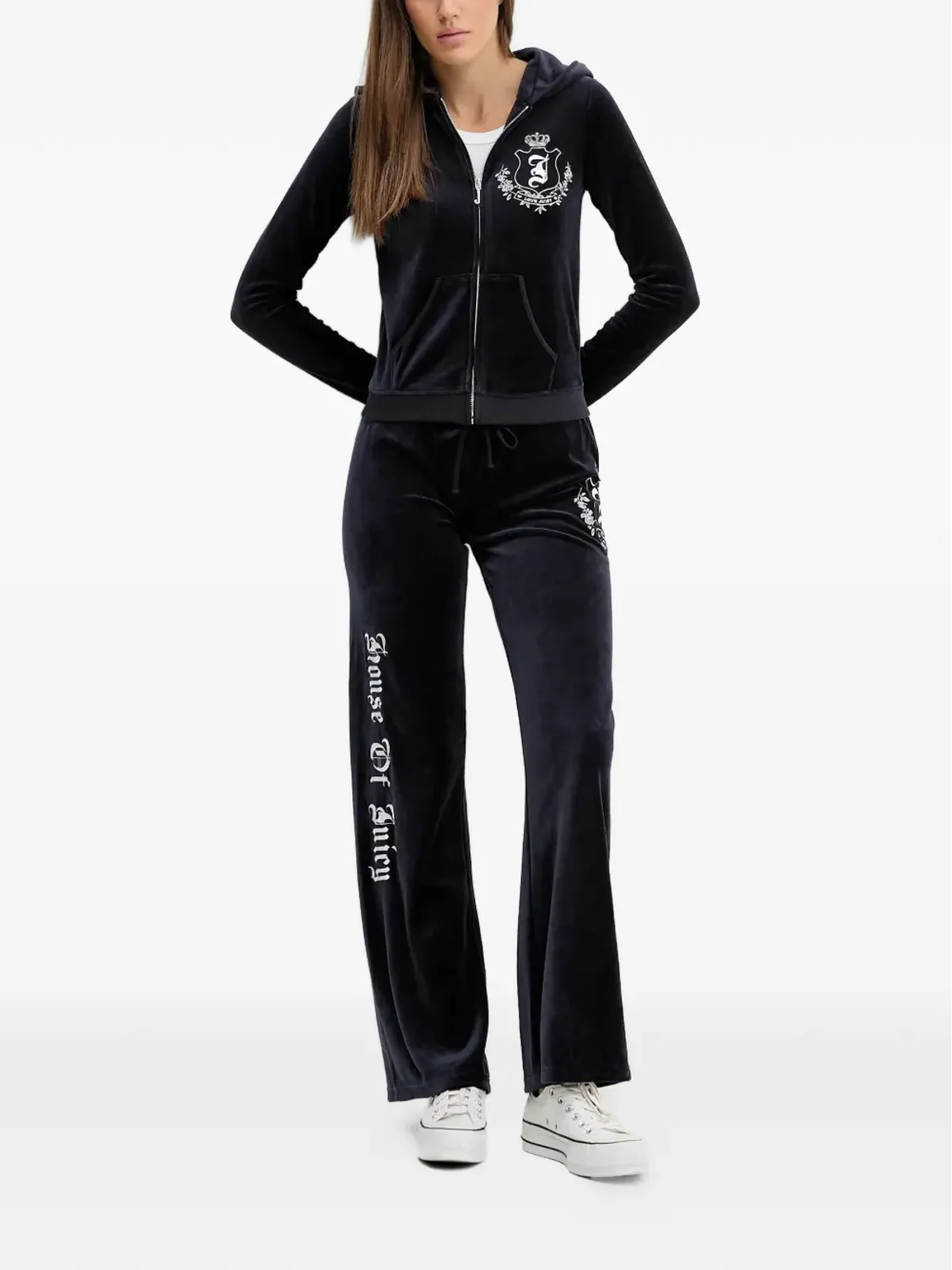 Juicy Couture ダークブルー ベルベット素材のスウェットパンツ - 画像2