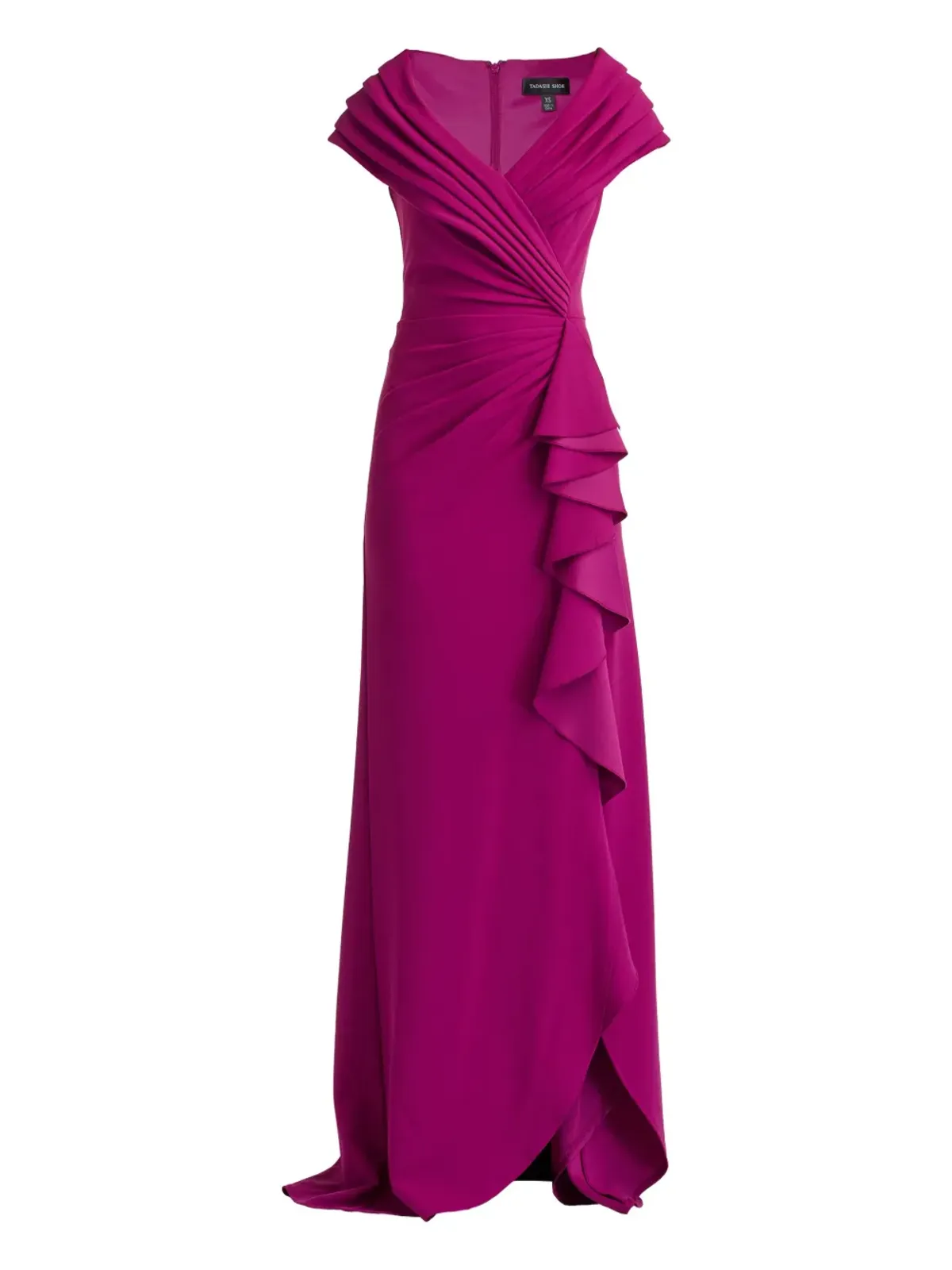 Tadashi Shoji ラッフルドレープマキシドレス - 画像1