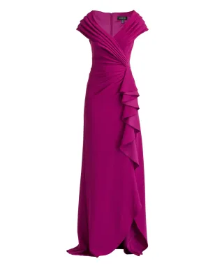 Tadashi Shoji ラッフルドレープマキシドレス - サムネイル1