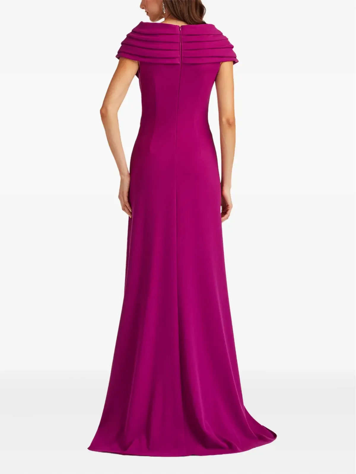 Tadashi Shoji ラッフルドレープマキシドレス - 画像3