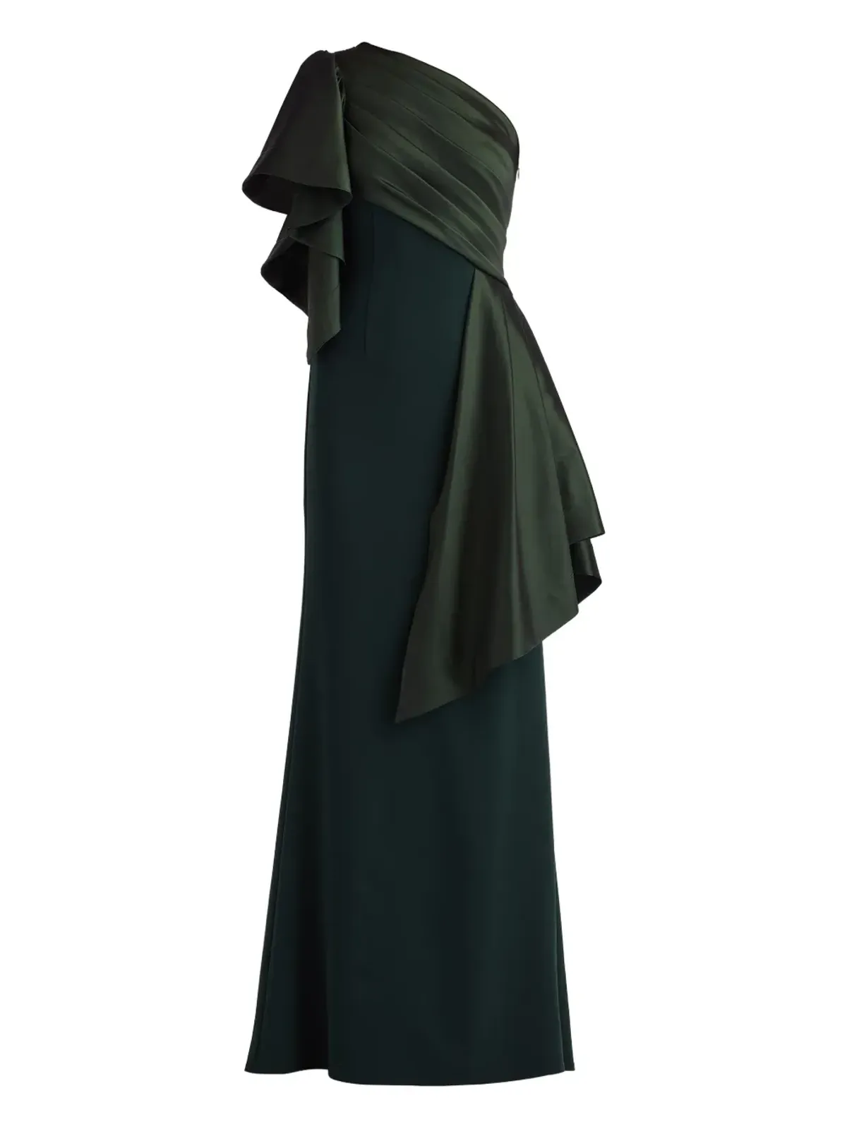 Tadashi Shoji フリル付き片肩マキシドレス - 画像1