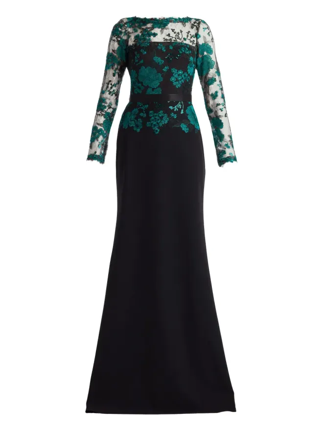 Tadashi Shoji Tadashi Shoji 花柄エンブリッシュメント入りマキシドレスの商品画像