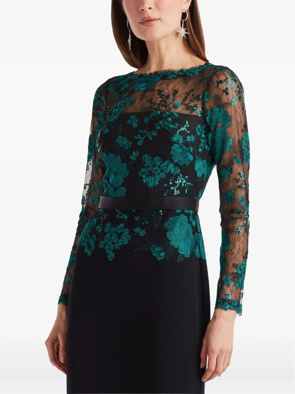 Tadashi Shoji 花柄エンブリッシュメント入りマキシドレス - 画像4
