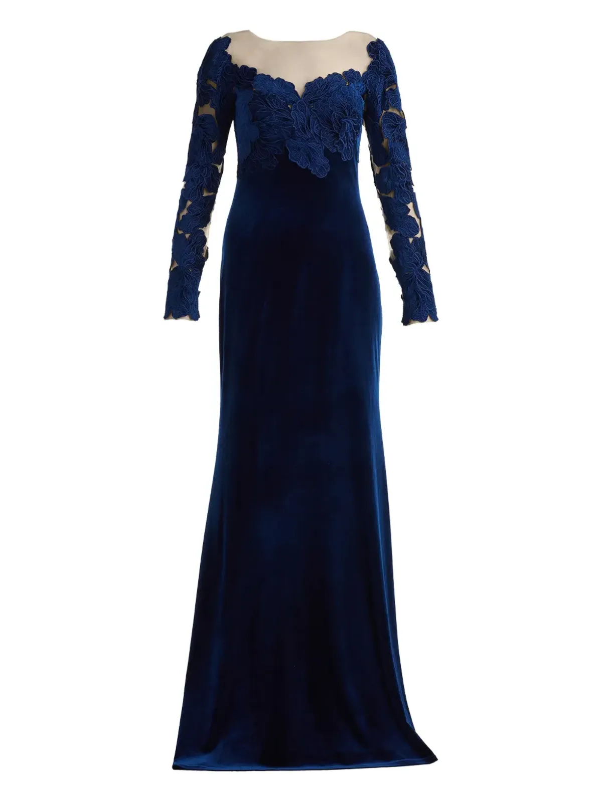 Tadashi Shoji 花柄ディテール ロングスリーブ マキシドレス - 画像1