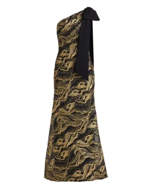 Tadashi Shoji 片肩リボンディテールのマキシドレス - サムネイル1