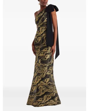 Tadashi Shoji 片肩リボンディテールのマキシドレス - サムネイル2