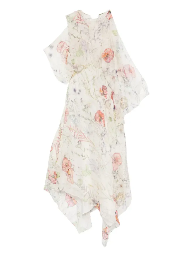 Alexander McQueen Alexander McQueen 花柄プリント ミディドレスの商品画像