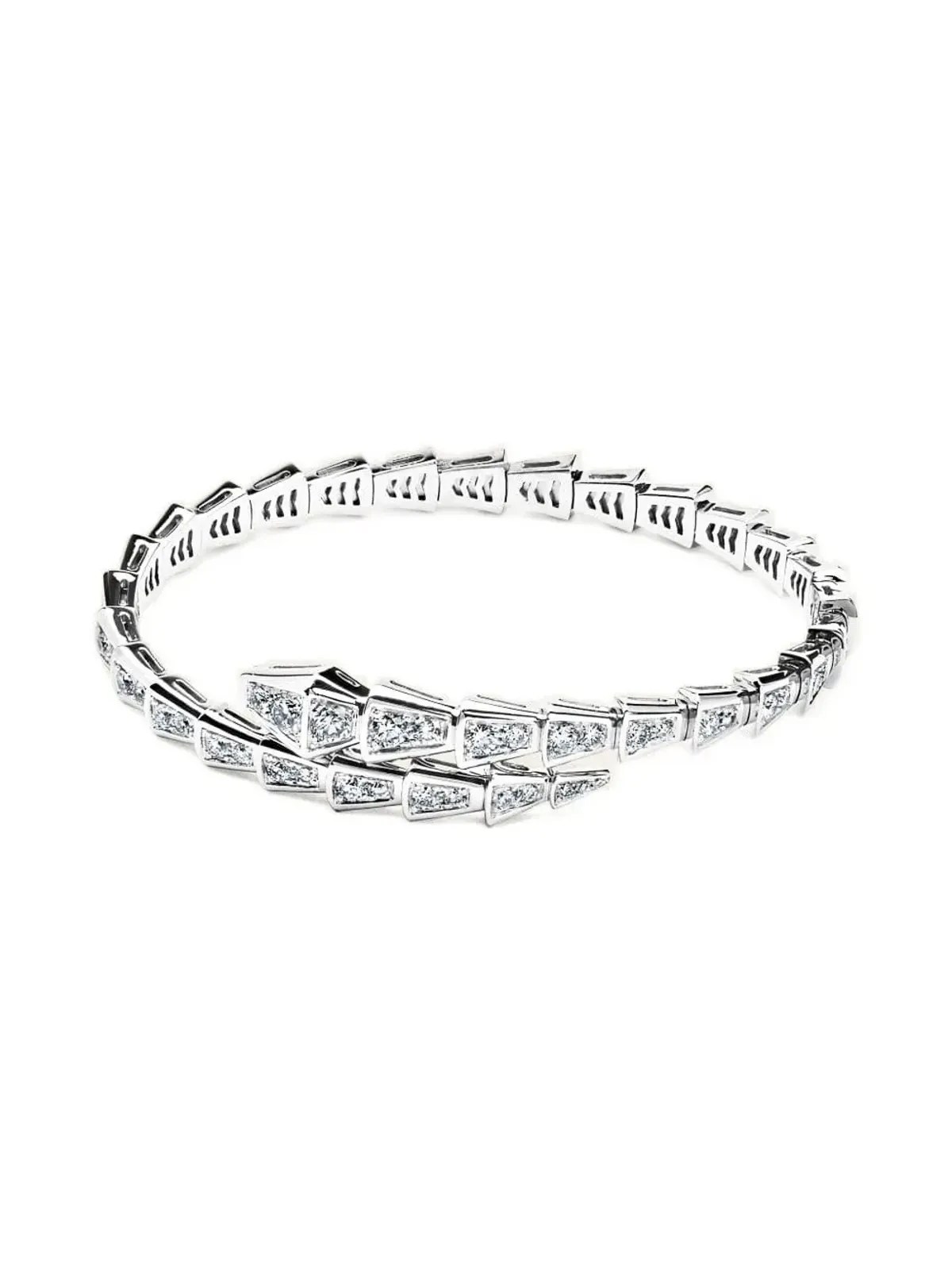 Bvlgari Pre-Owned 18Kホワイトゴールド セルペンティ ヴァイパー ダイヤモンド ブレスレット - 画像1