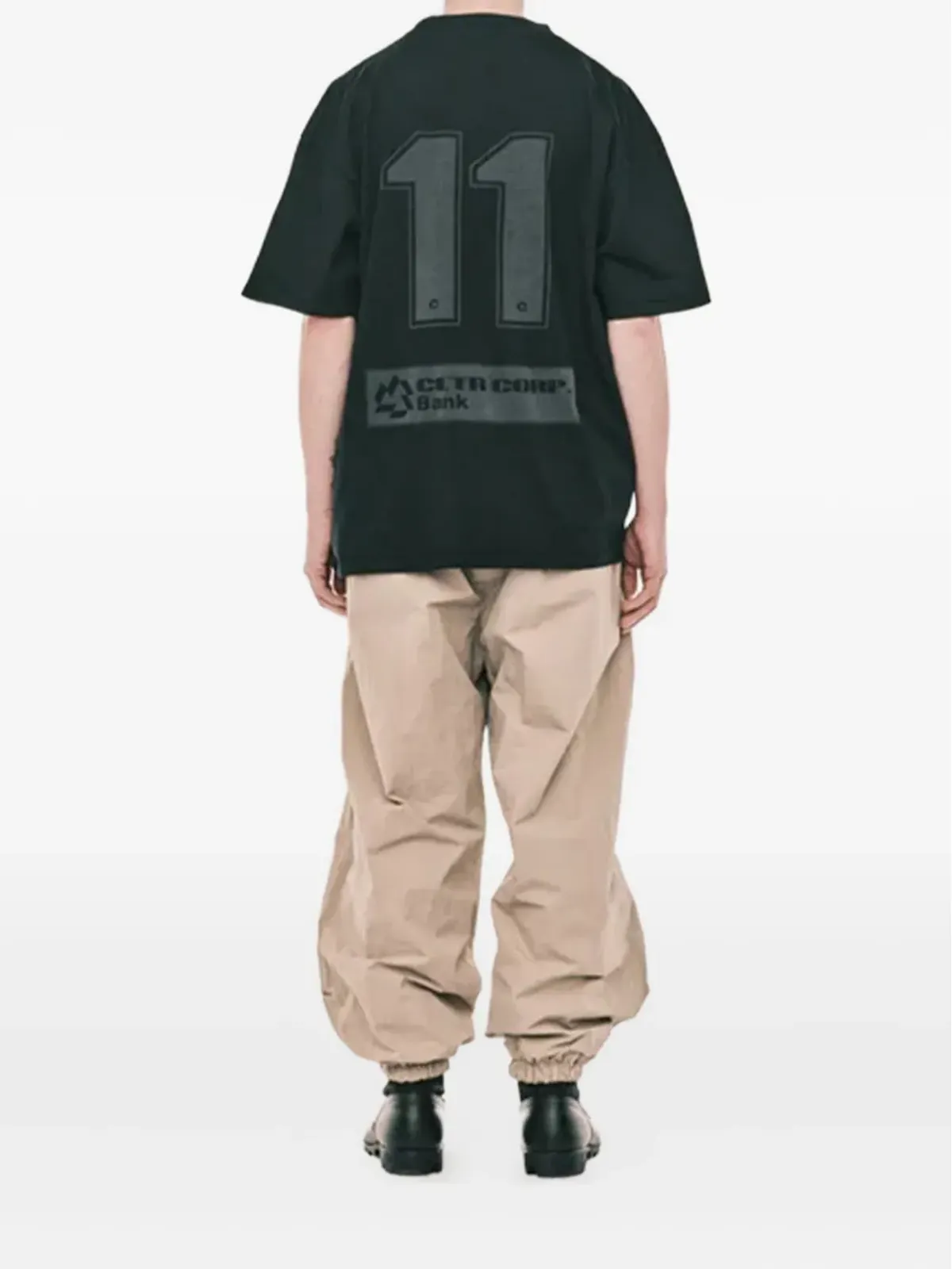 CULTURA ロゴプリントコットンTシャツ - ブラック - 画像2
