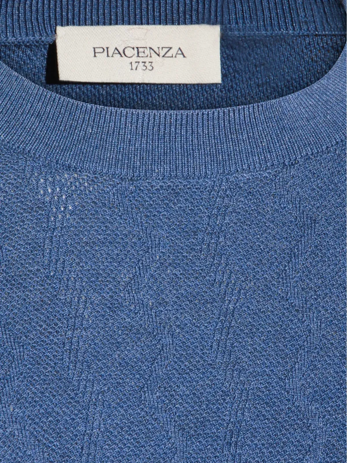 Piacenza Cashmere テクスチャードニットTシャツ - 画像4