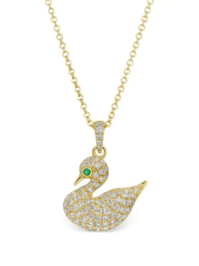Anita Ko Anita Ko スワン ダイヤモンドとエメラルド ネックレス - ゴールドの商品画像