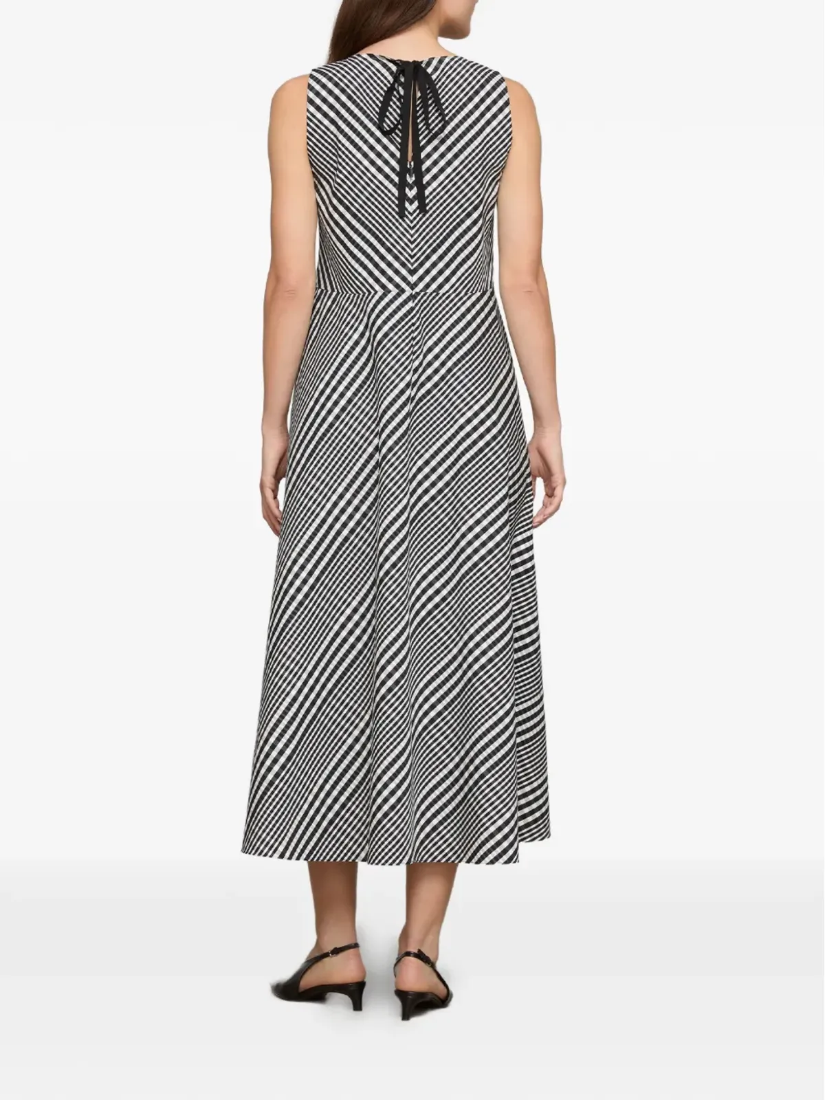 Lafayette 148 グリッドチェック柄ミディドレス - 画像3