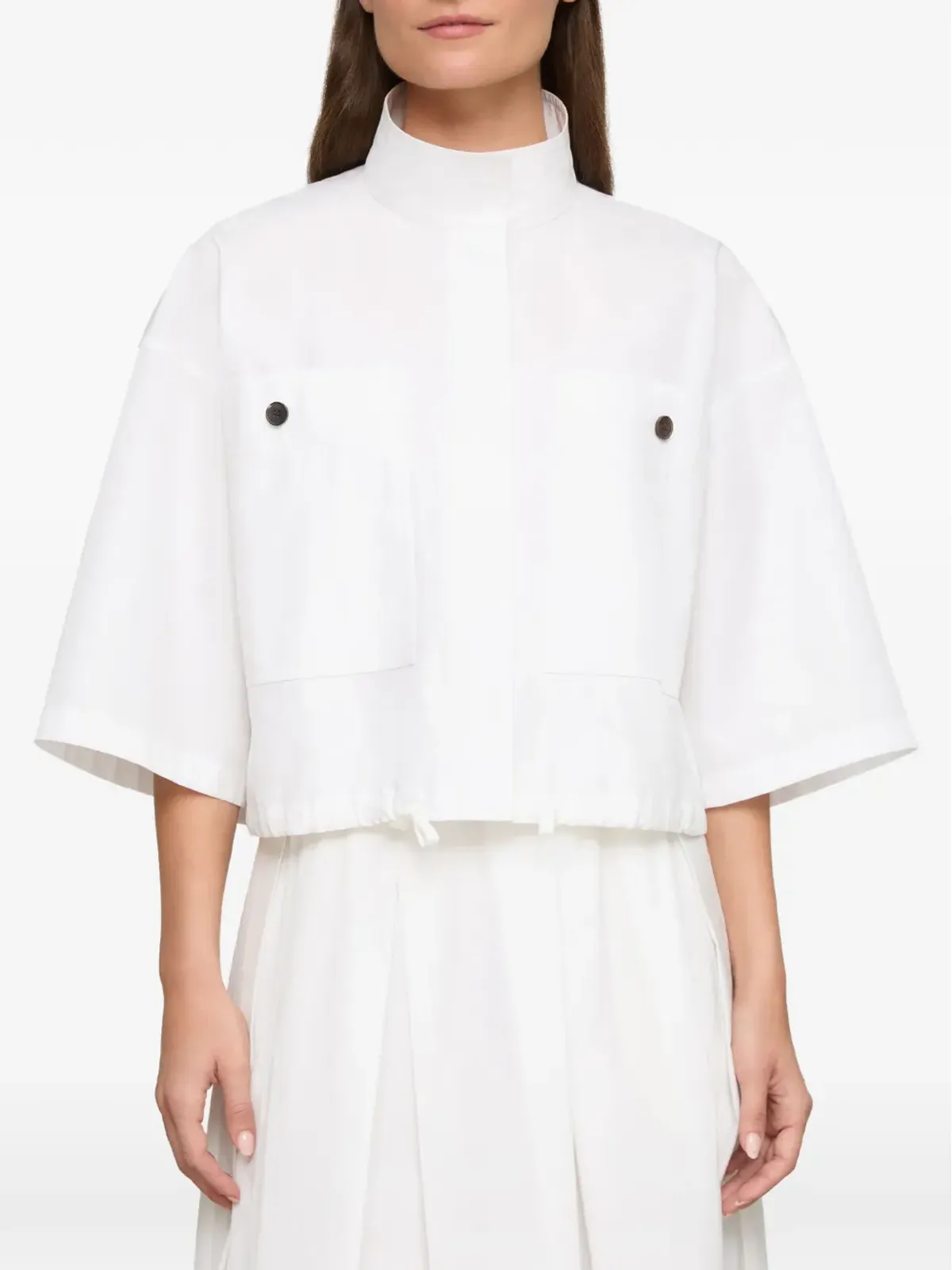 Lafayette 148 オーバーサイズ ショートスリーブ シャツジャケット - 画像2