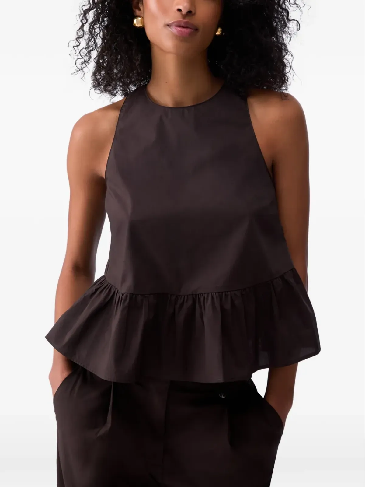 LIU JO tie-back top - Brown - 画像1