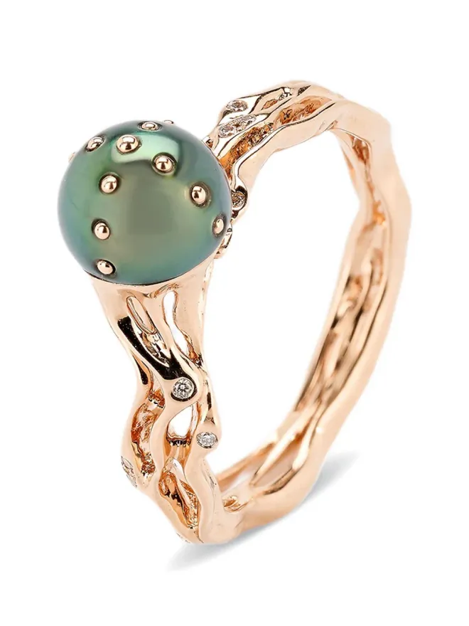 Bibi van der Velden Bibi van der Velden クラゲモチーフのタヒチアンパールとダイヤモンドのリングの商品画像