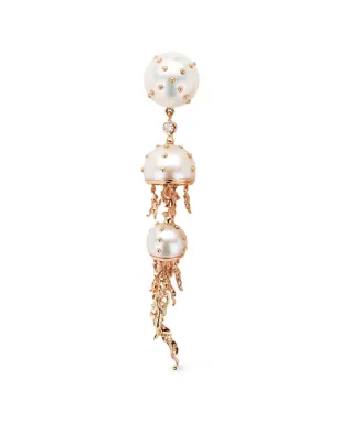 Bibi van der Velden ジェリーフィッシュ ダイヤモンドとパール ドロップ ピアス - ピンク - サムネイル1
