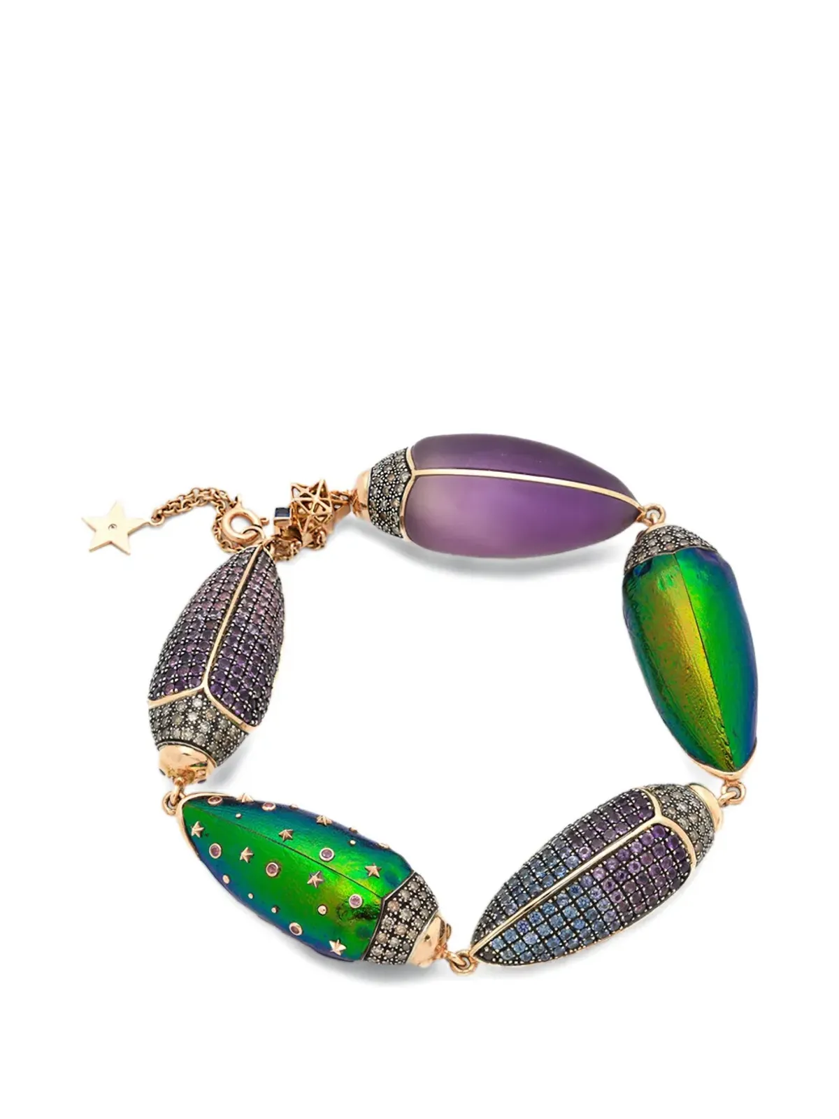 Bibi van der Velden Big Scarab multi-stone bracelet - Pink - 画像1