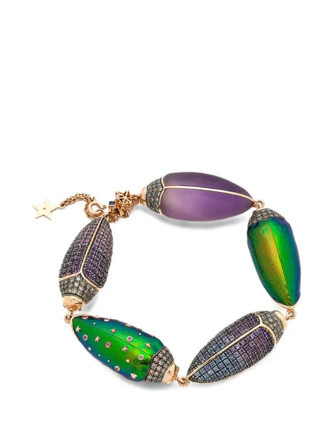 Bibi van der Velden Bibi van der Velden Big Scarab multi-stone bracelet - Pinkの商品画像