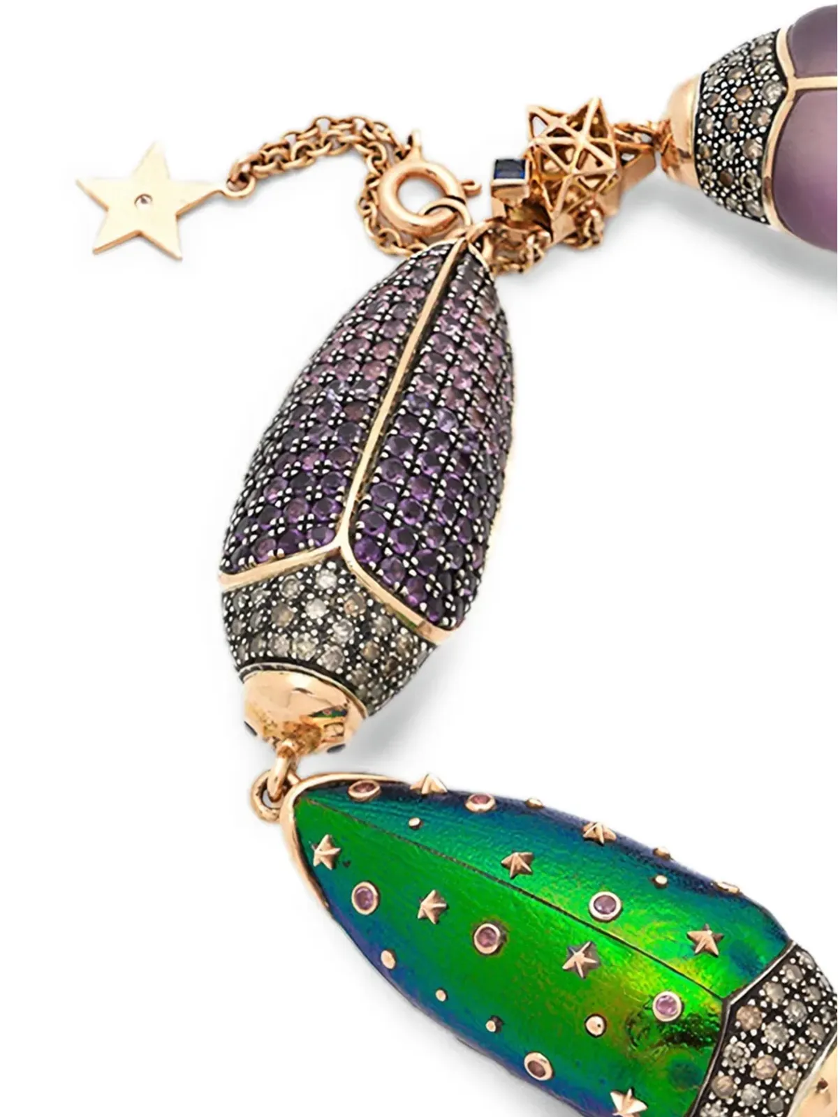 Bibi van der Velden Big Scarab multi-stone bracelet - Pink - 画像2
