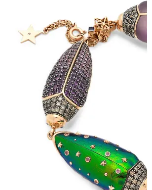 Bibi van der Velden Big Scarab multi-stone bracelet - Pink - サムネイル2