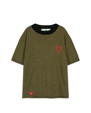 Andersson Bell ストライプ・ハート刺繍Tシャツ - サムネイル1