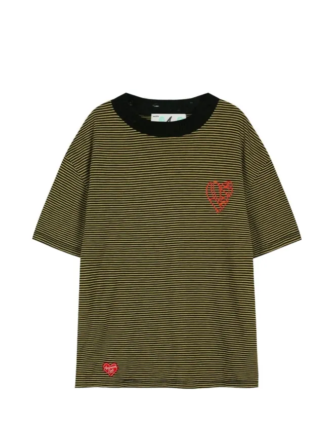 Andersson Bell Andersson Bell ストライプ・ハート刺繍Tシャツの商品画像