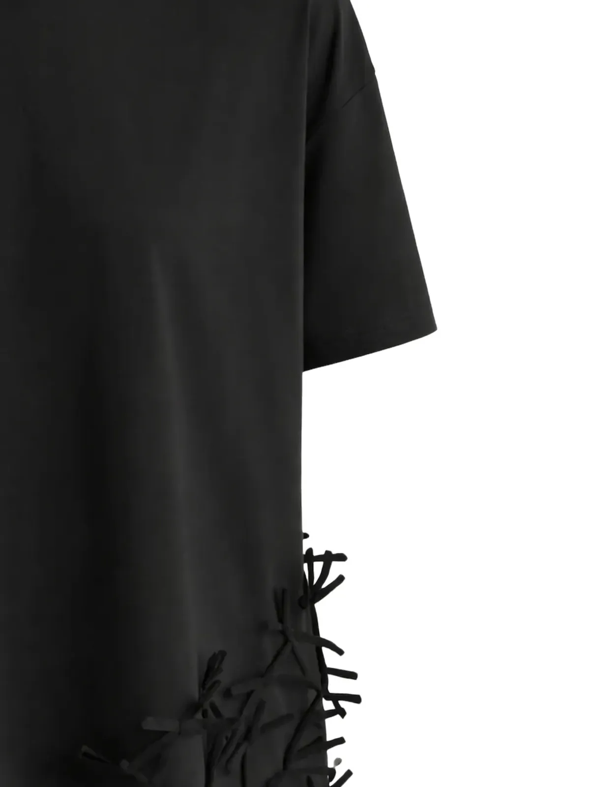 MeimeiJ タッセル付きTシャツ ブラック - 画像2