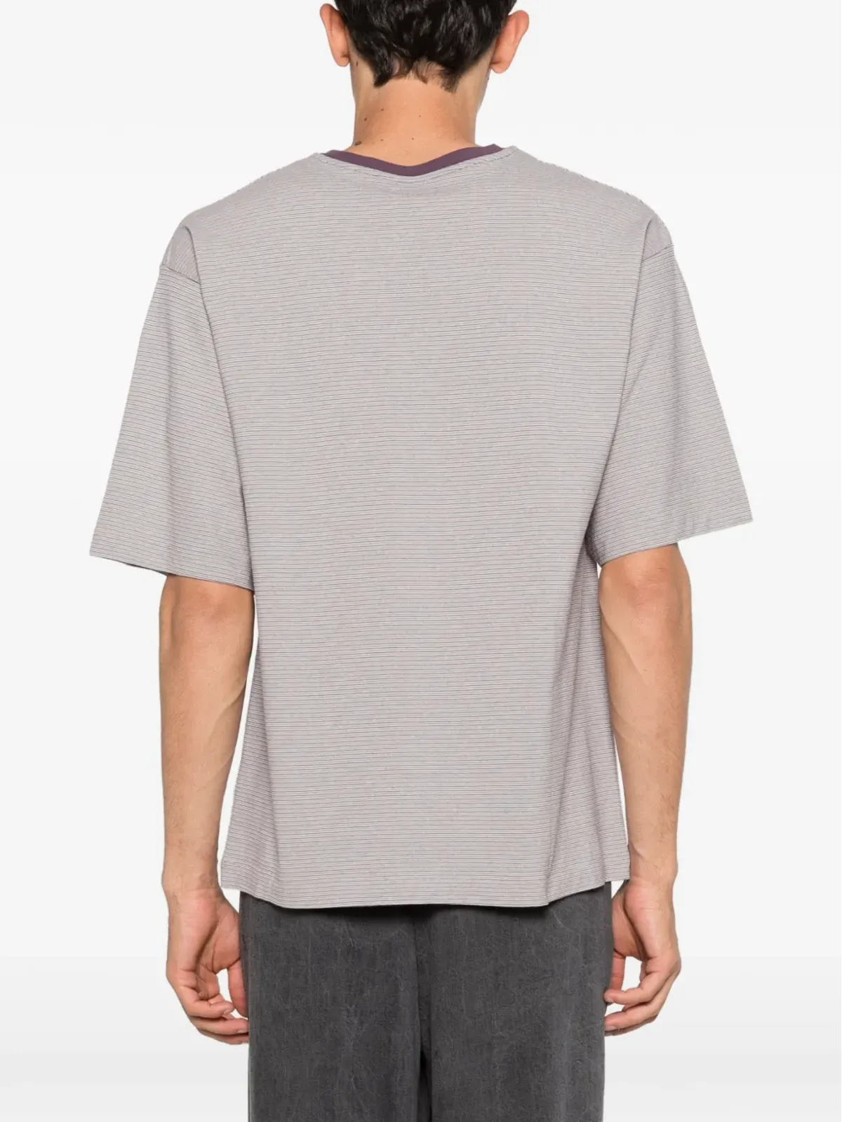 Kaptain Sunshine ストライプ柄クルーネックTシャツ - パープル - 画像4
