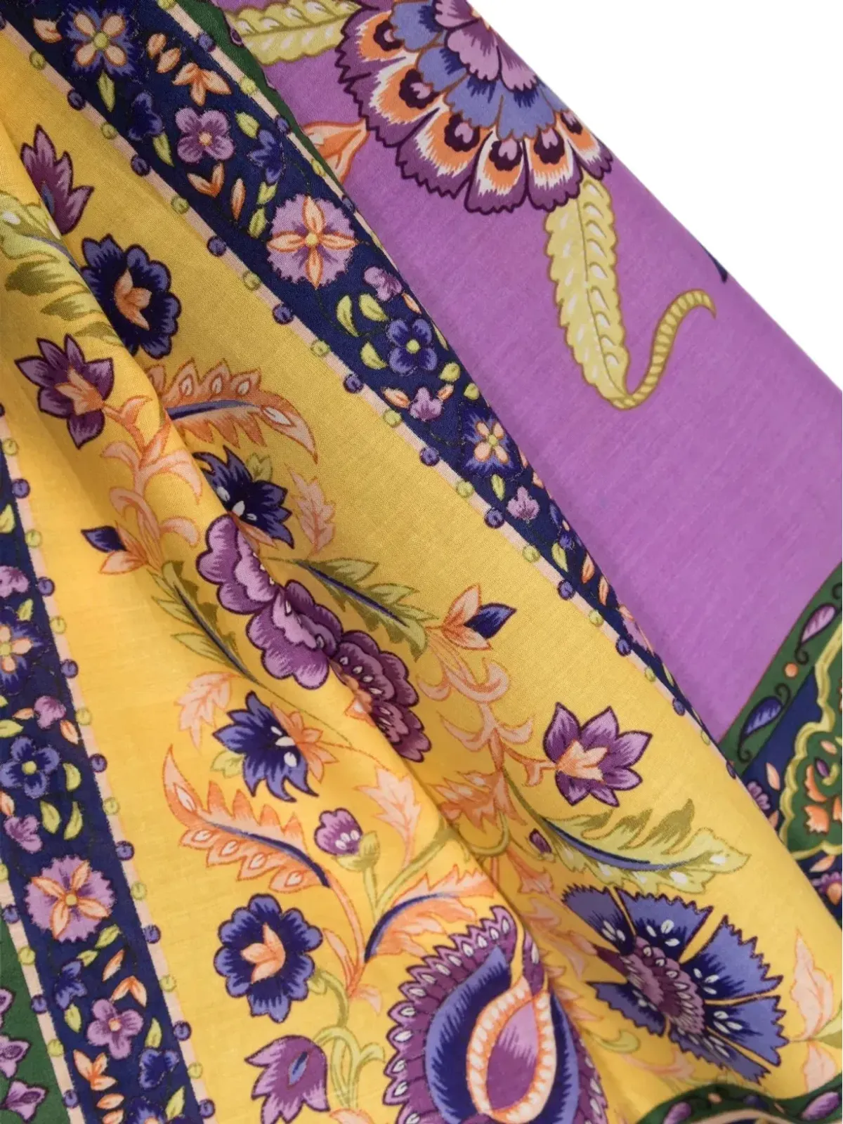 Etro Vintage 花柄プリント コットン スカーフ - Purple - 画像2