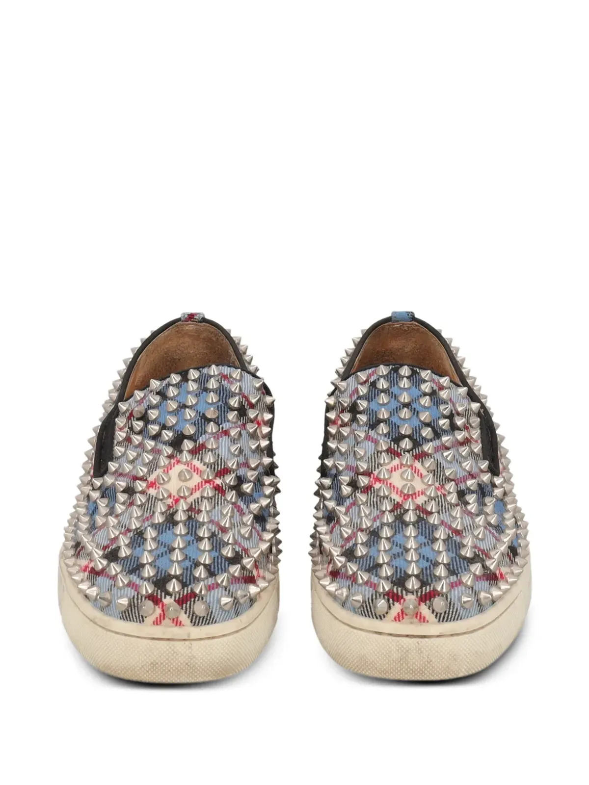 Christian Louboutin Pre-Owned タータン柄スタッズスニーカー - 画像5