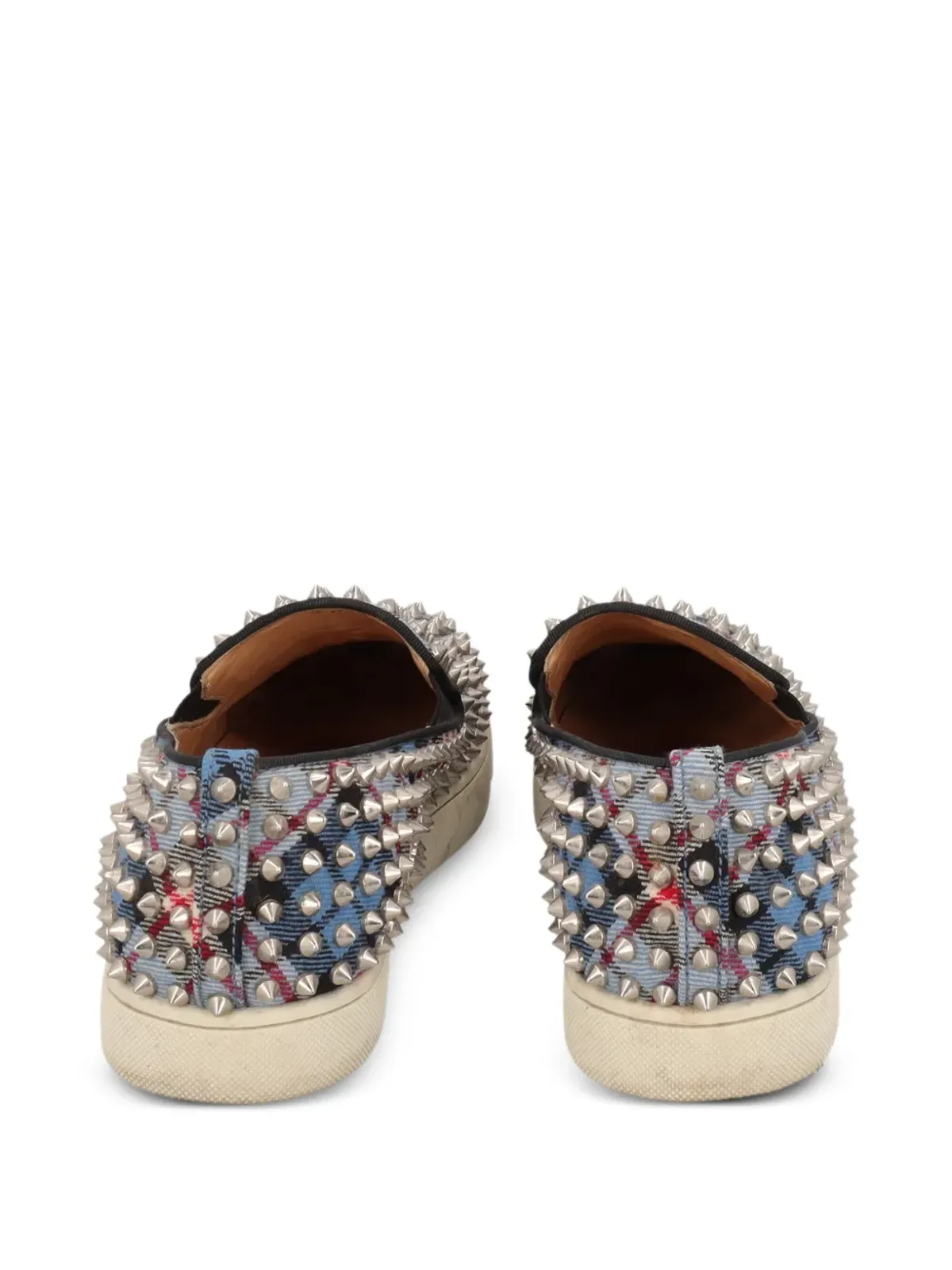 Christian Louboutin Pre-Owned タータン柄スタッズスニーカー - 画像3
