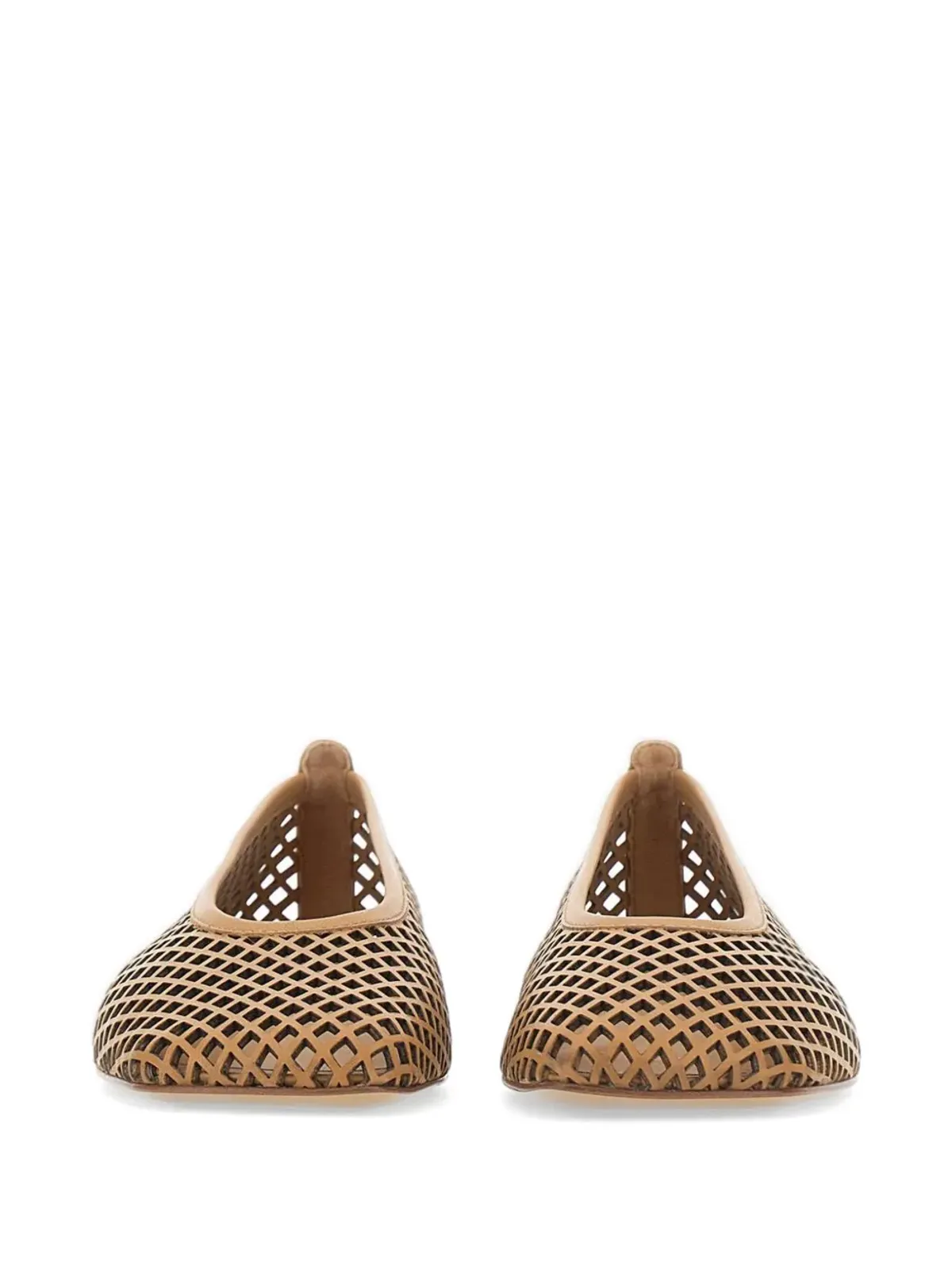 Halmanera モニック レーザーカット スクエアトゥ レザー バレエフラット - Neutrals - 画像5