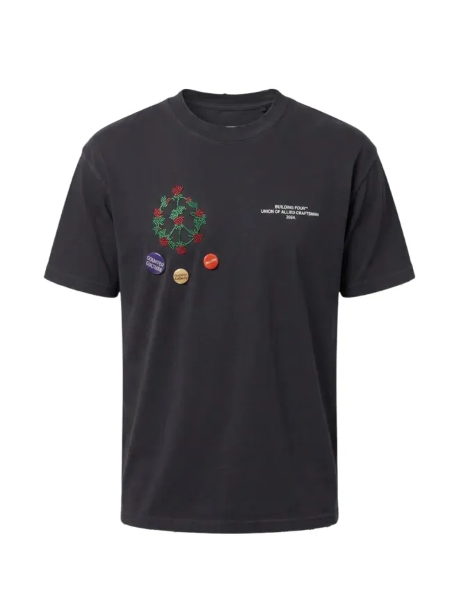 BLDG4 BLDG4 花刺繍のTシャツの商品画像