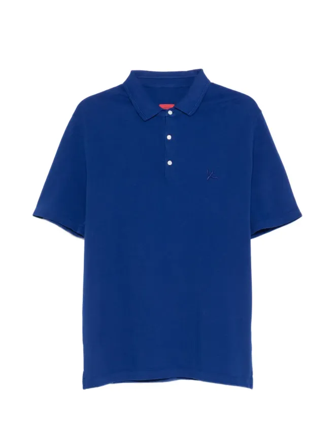 Isaia Isaia 刺繍入りボタンポロシャツ - ブルーの商品画像