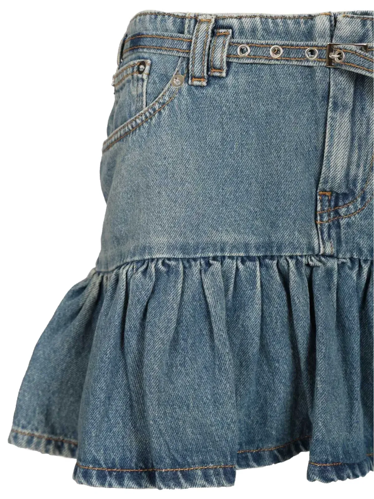 AMISH 銀座のフリルヘム ミニスカート - ブルー - 画像5
