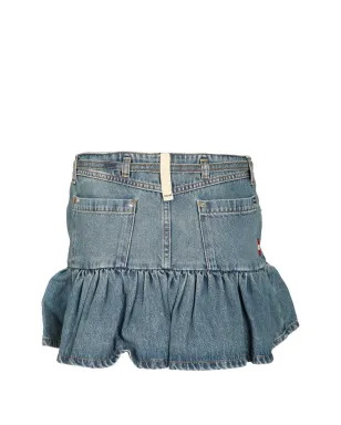 AMISH 銀座のフリルヘム ミニスカート - ブルー - サムネイル2
