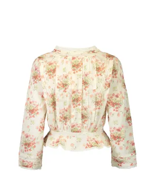 DÔEN Hillock floral lace-trim blouse - Neutrals - サムネイル2