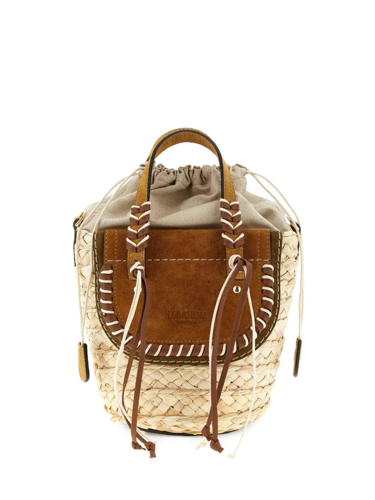 CUBA LAB x SanPa 'Habanera Cuoieria' woven bucket bag - Neutrals - 画像1