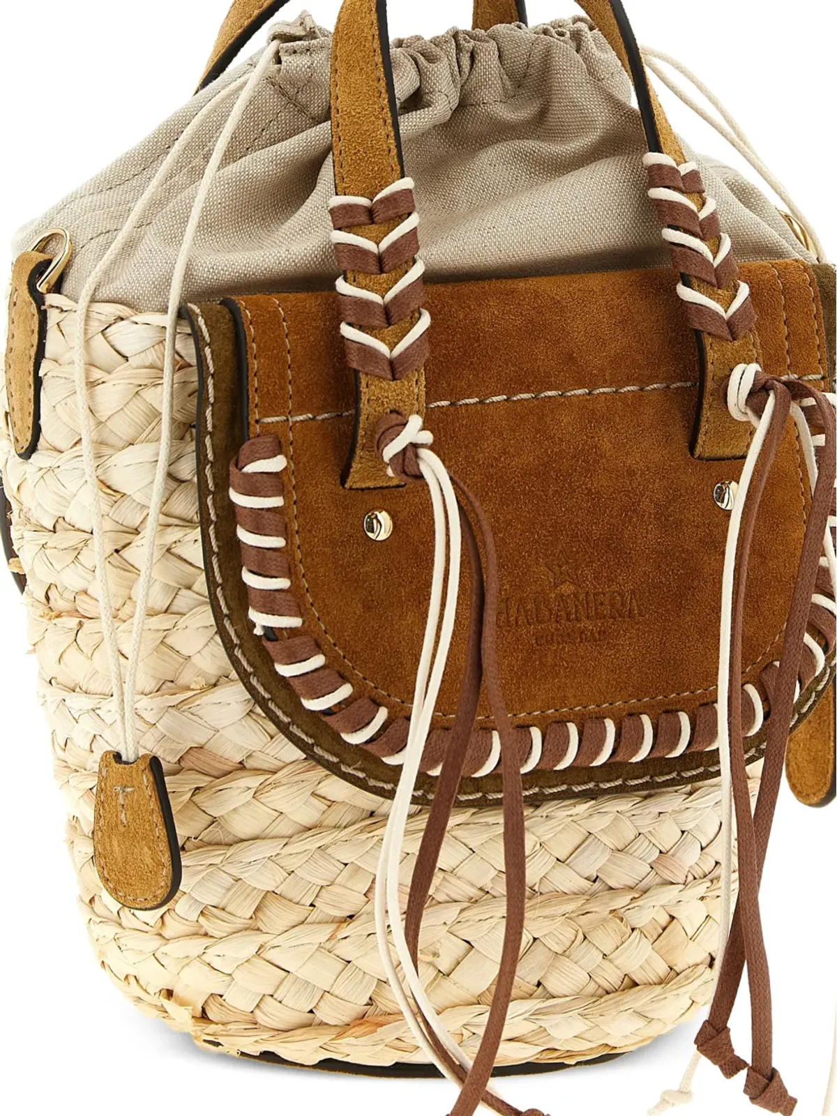 CUBA LAB x SanPa 'Habanera Cuoieria' woven bucket bag - Neutrals - 画像3
