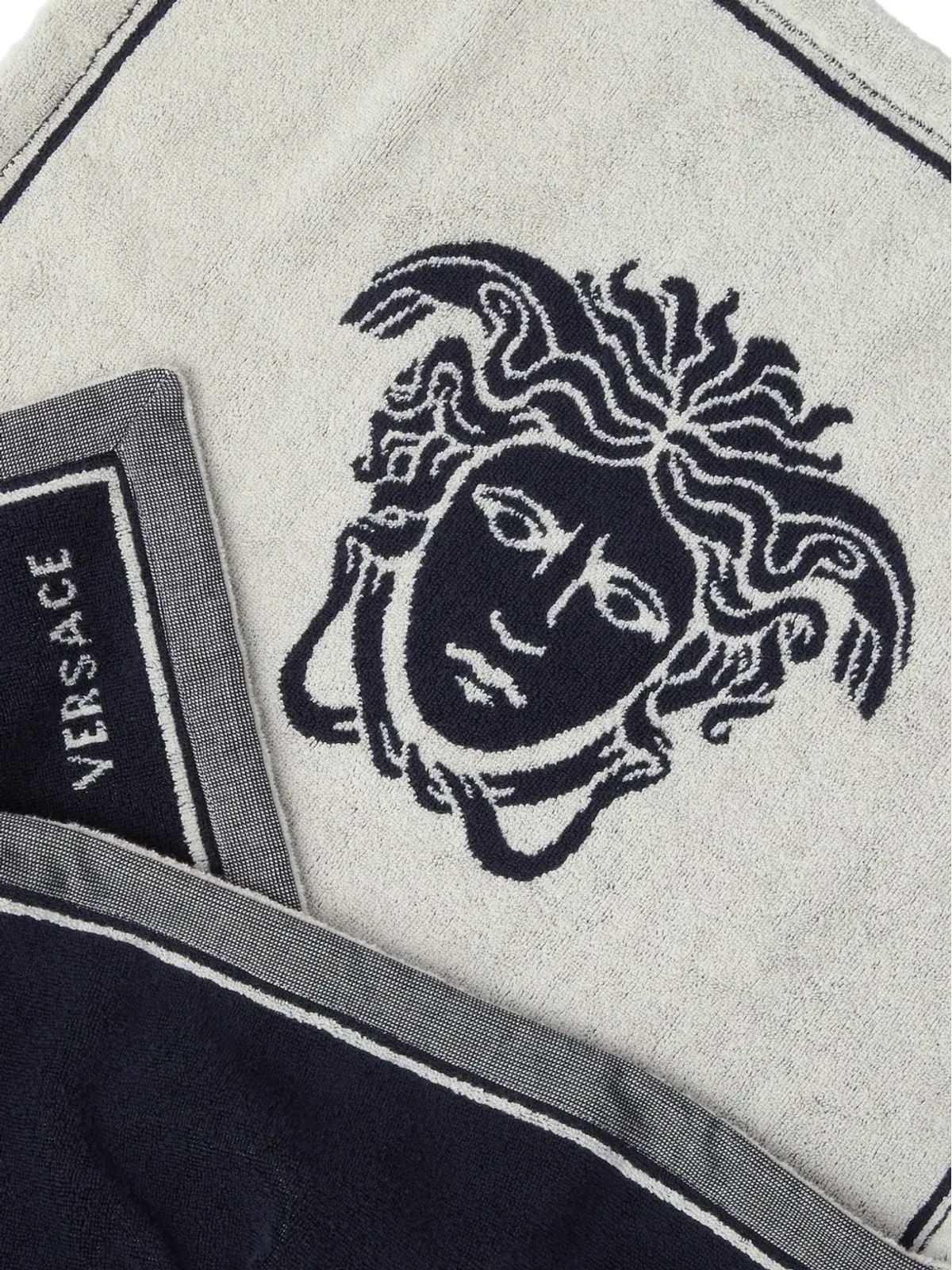 Versace Home ジャカード バスタオル ブルー - 画像3