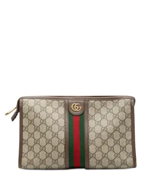 Gucci ビンテージ GG Supreme Web Ophidia クラッチバッグ ブラウン - サムネイル1